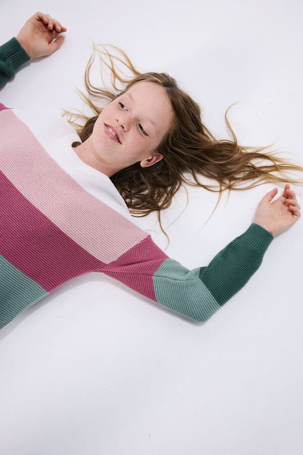 Springfield Kids Camisola &agrave;s riscas para menina rosa