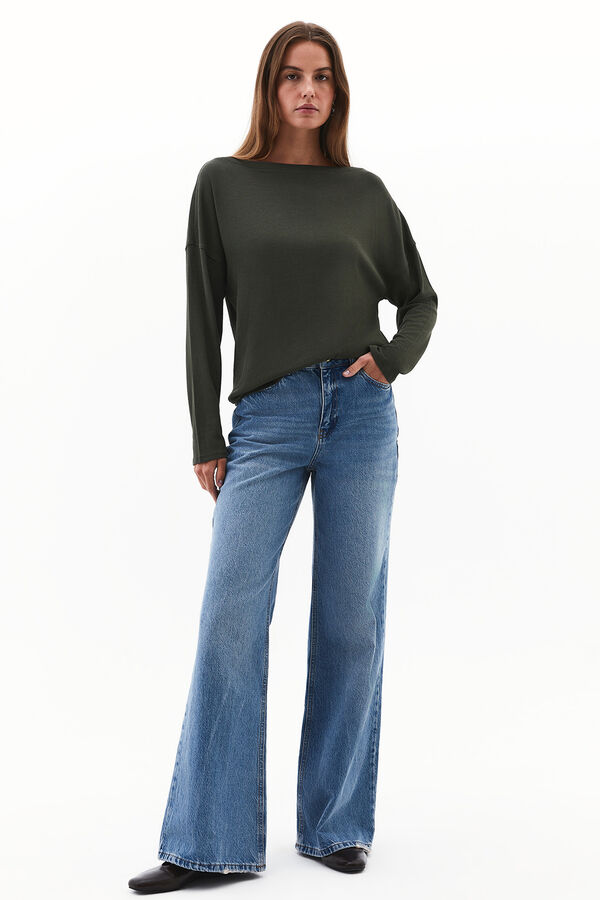 Oxxo Camisola gola alta Caqui escuro