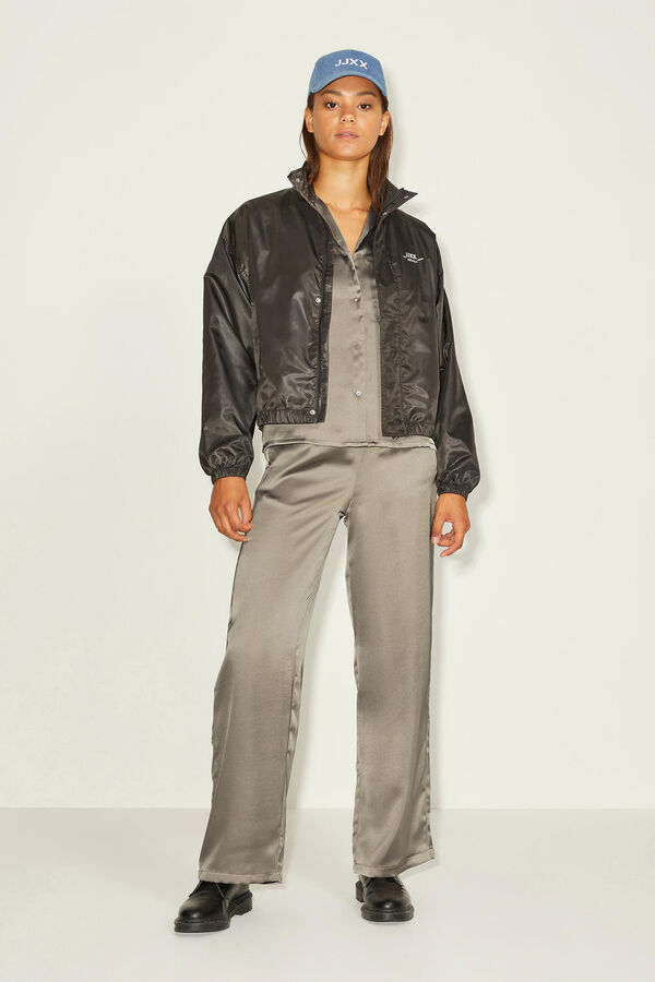 Jack & Jones Camisa acetinada de manga comprida cru