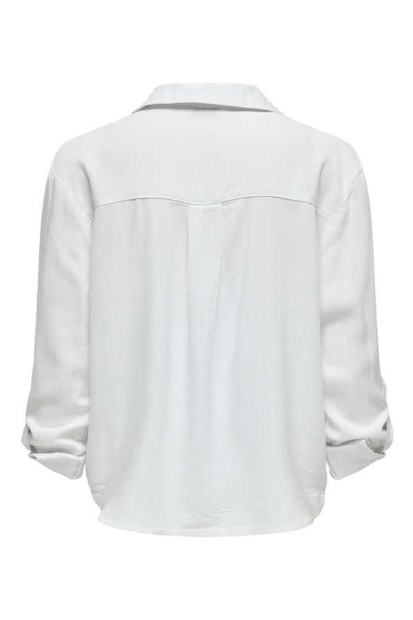 JDY Camisa manga larga lino blanco