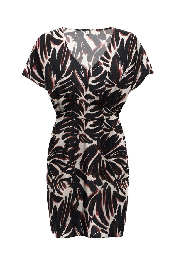 Only Vestido curto estampado floral castanho