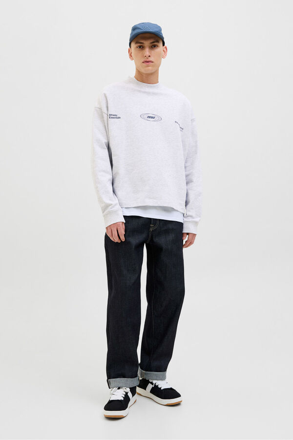Jack & Jones sweatshirt cropped com itens essenciais para atletismo branco