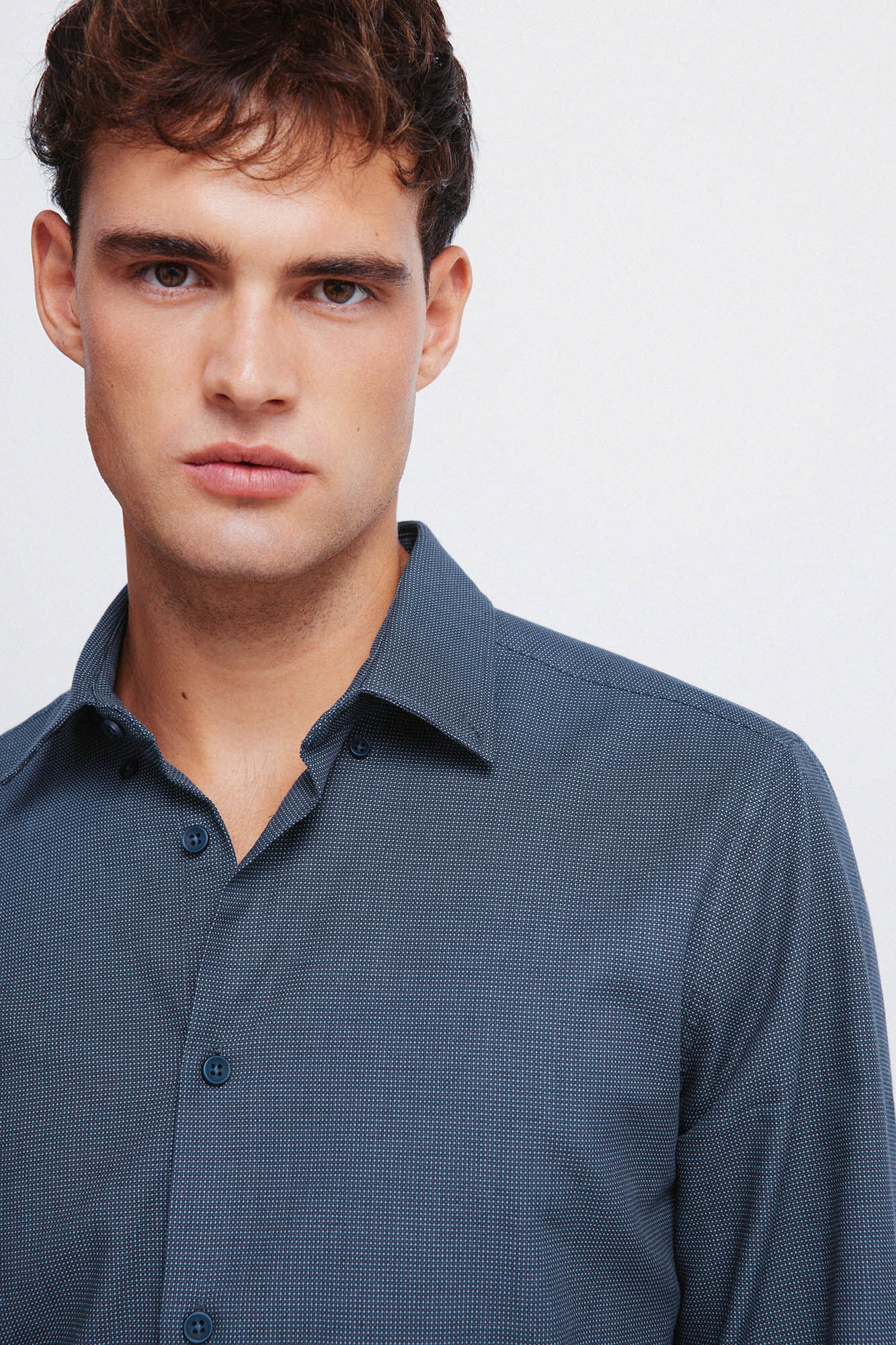 Springfield Camisa social estruturada bicolor