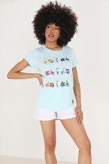 Brave Soul T-shirt de manga curta estampada azul