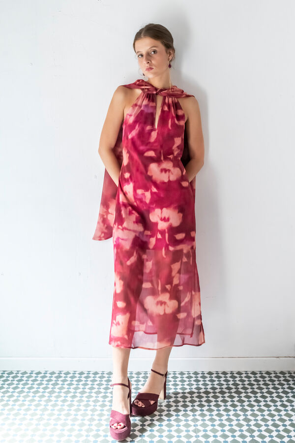 Cul Sac Vestido midi recto estampado