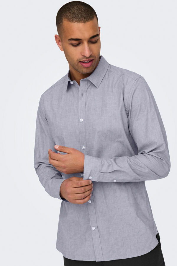 Only & Sons Camisa de hombre slim fit azul
