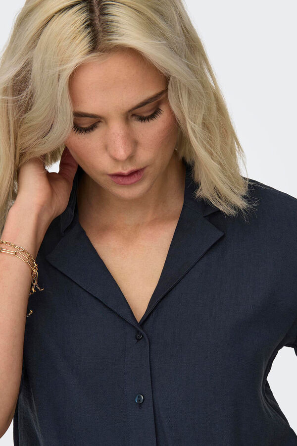 JDY Camisa botones manga 3/4 gris