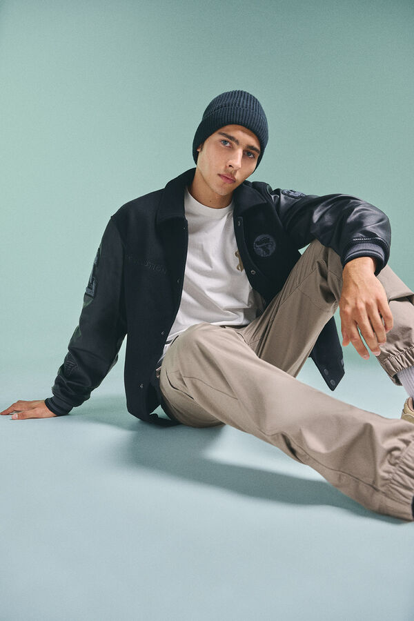 Springfield Pedri x Springfield Cominada Varsity Bomber preto