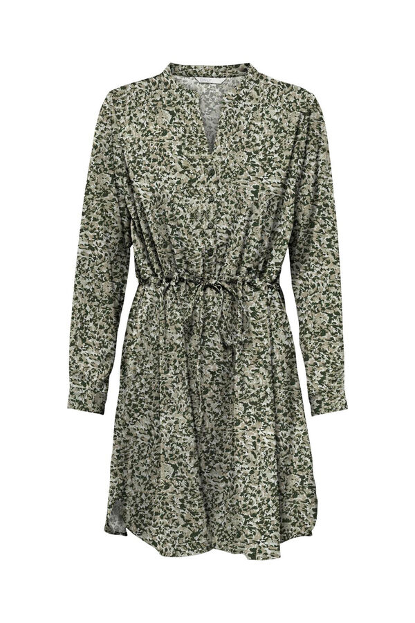 Only Vestido camisa curto estampado verde