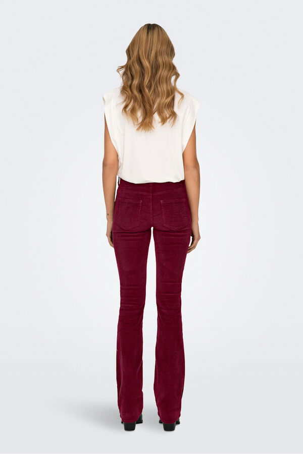 Only Pantal&oacute;n de pana flared burdeos