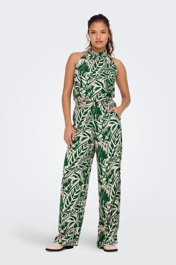 JDY Cal&ccedil;as estampadas fluidas verde