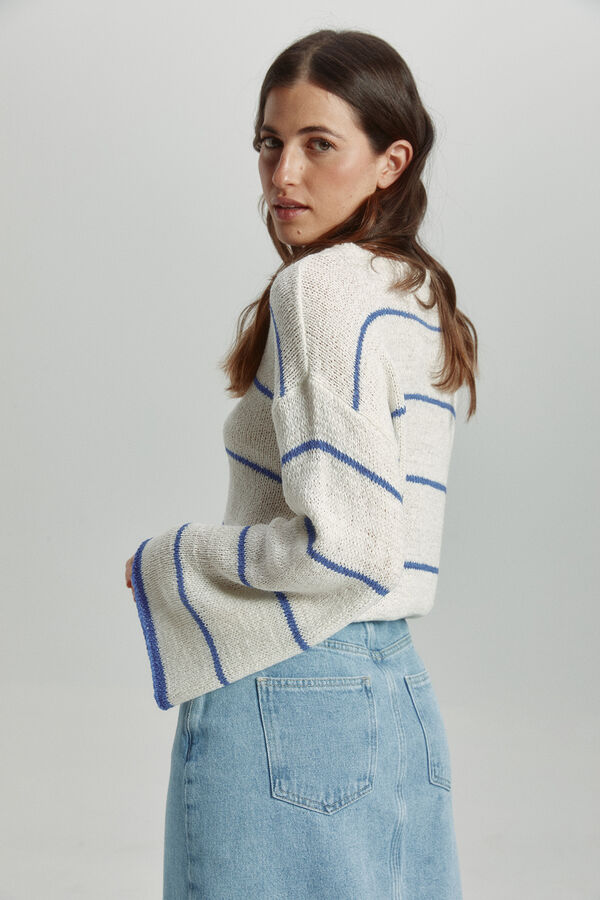 Only Jersey de rayas blanco