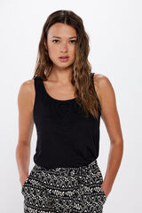 Springfield Camiseta escote crochet negro