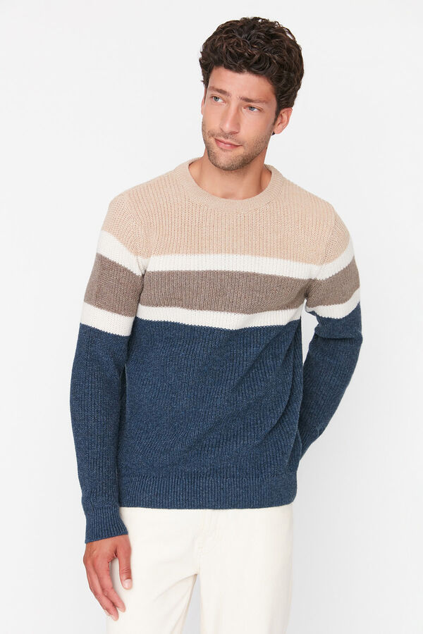 Trendyol Jersey estructura bicolor beige