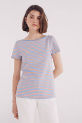 Springfield Camiseta gola canoa semi-ajustada azul