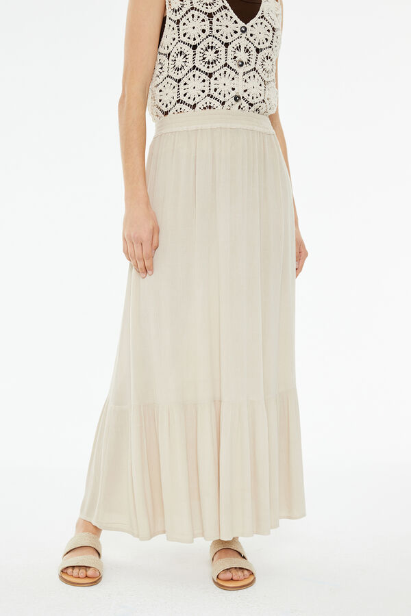 System Action saia longa de bambu bege