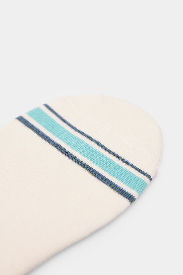 Springfield Meia invis&iacute;vel riscas contraste branco