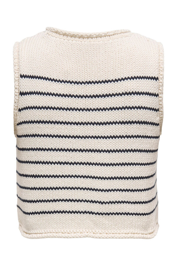 Only Top de malha de riscas rosa