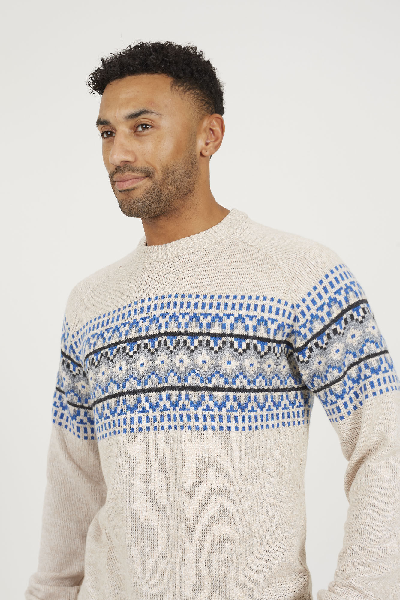 Brave Soul Jersey cuello redondo jacquard