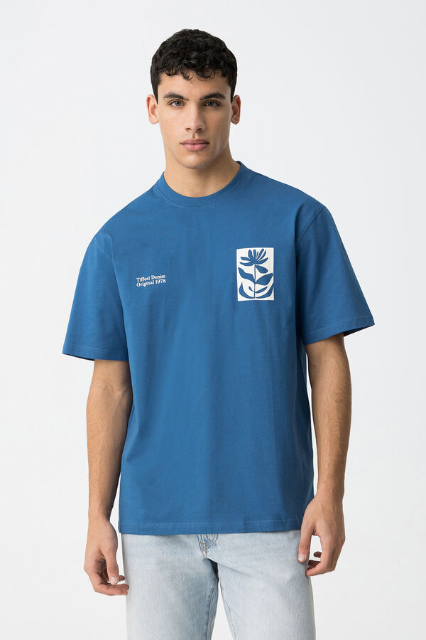Tiffosi T-shirt estampada azul