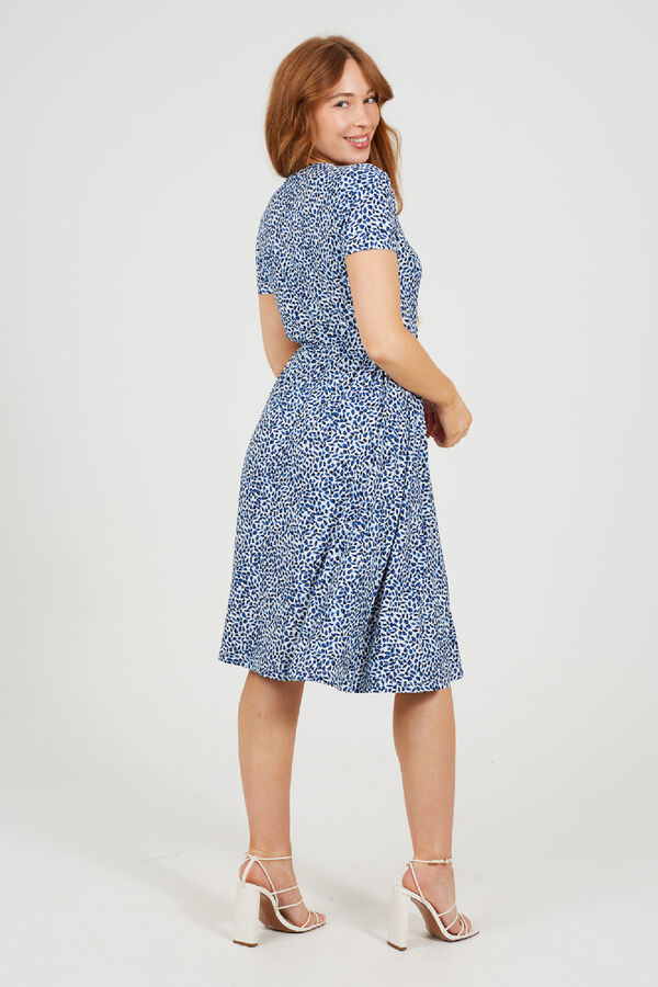 Brave Soul Vestido estampado de manga curta azul