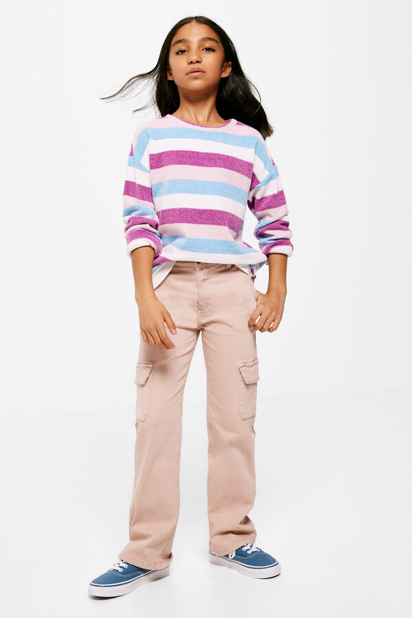 Springfield Jersey chenilla rayas multicolor niña lila