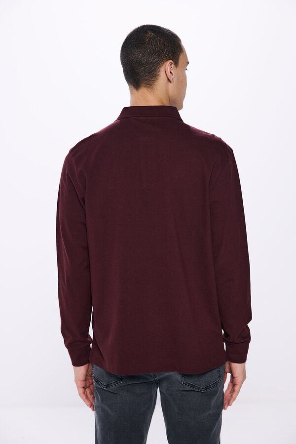 Springfield Camisa polo b&aacute;sica manga comprida Springfrield vermelho