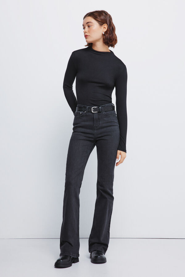Springfield Camiseta cuello perkins tacto suave negro