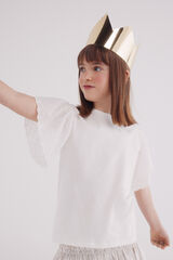 Springfield Kids T-shirt de menina com babados branco