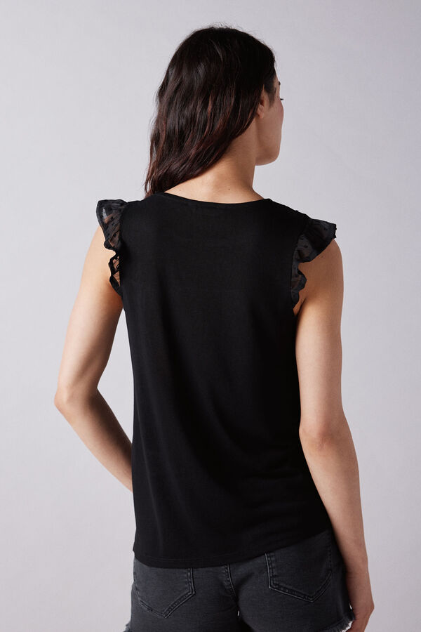 Springfield Camiseta combinada plumeti negro