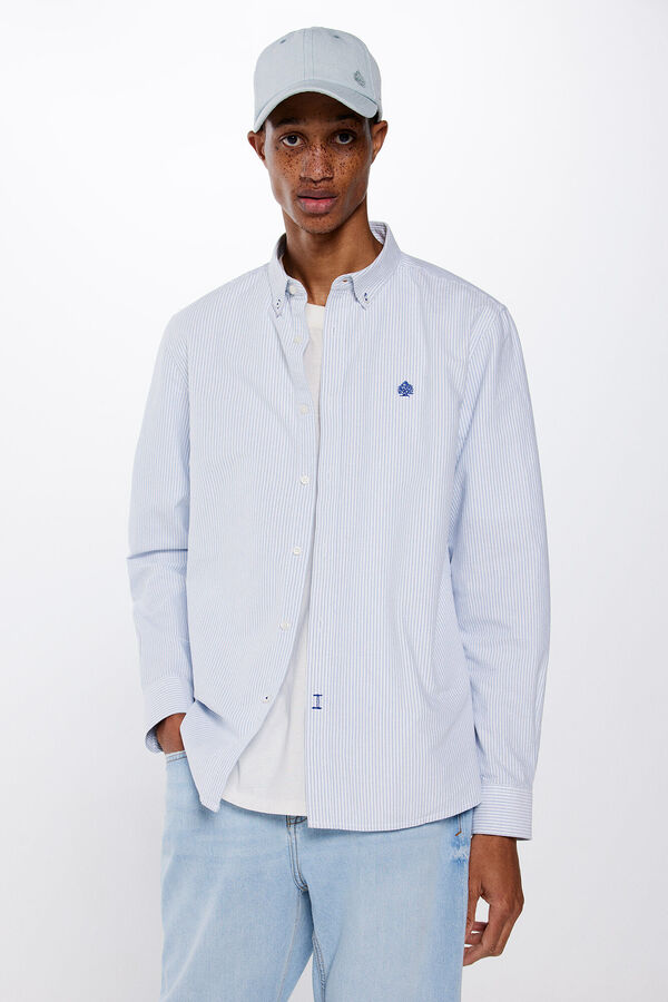 Springfield Camisa polo oxford riscas azul