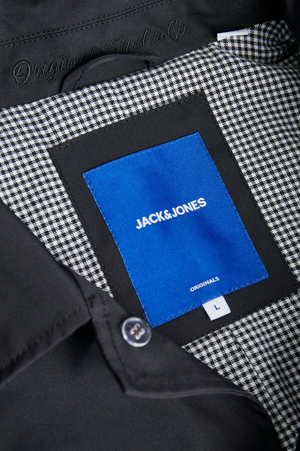 Jack & Jones Trench coat cl&aacute;ssica preto