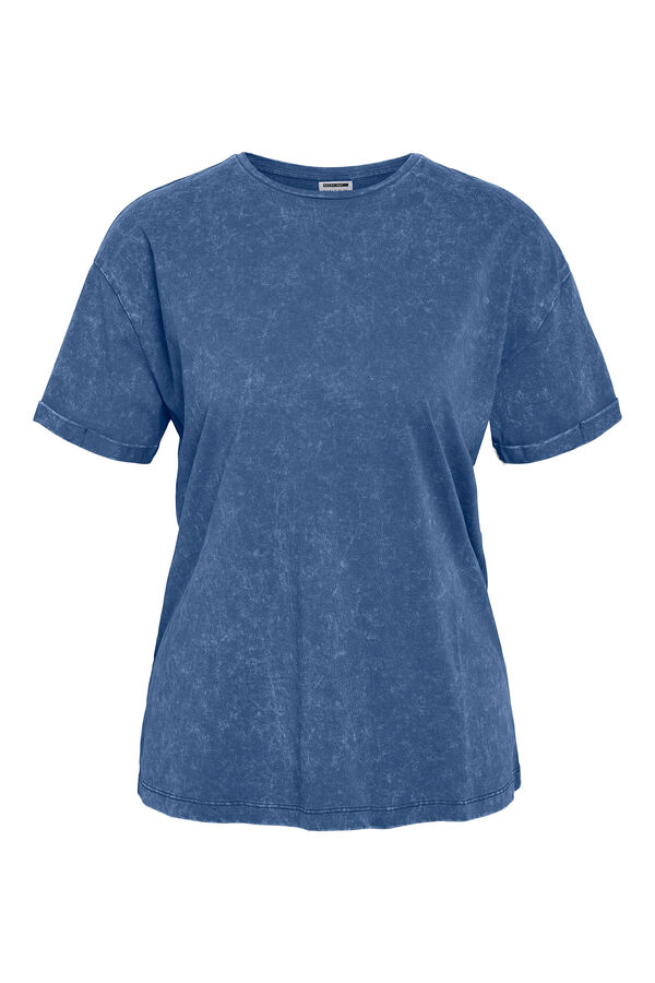 Noisy May T-shirt b&aacute;sica manga cava azul