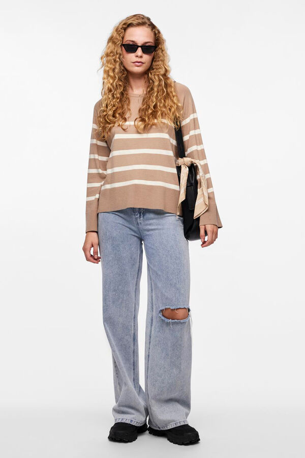 Pieces Camisola de malha cru
