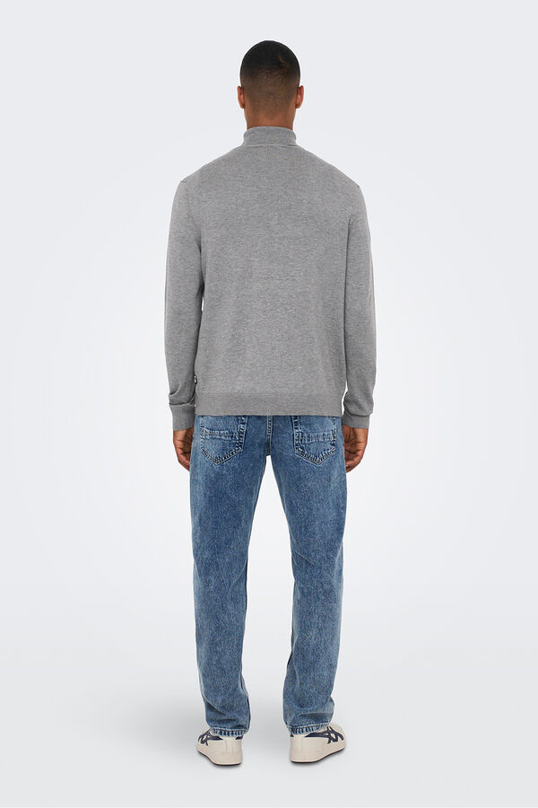 Only & Sons Jersey cuello vuelto gris