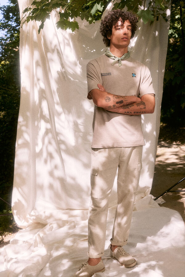 Springfield Camiseta parche "Roots Studio" nude