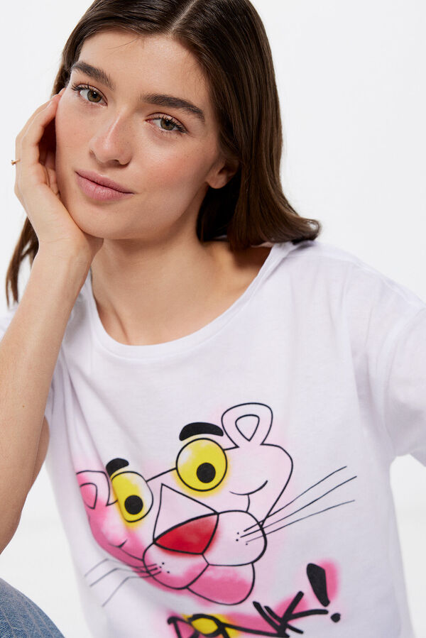 Springfield Camiseta Pantera Rosa blanco