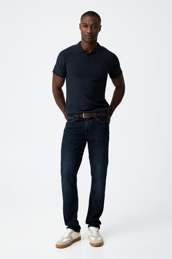 Tiffosi Vaqueros Leo Comfort Fit Con Cintur&oacute;n azul