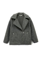 Koton Sobretudo curto de pele de borrego cinzento