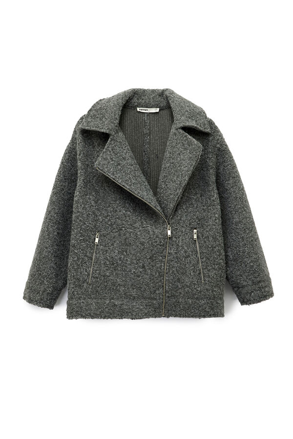 Koton Sobretudo curto de pele de borrego cinzento