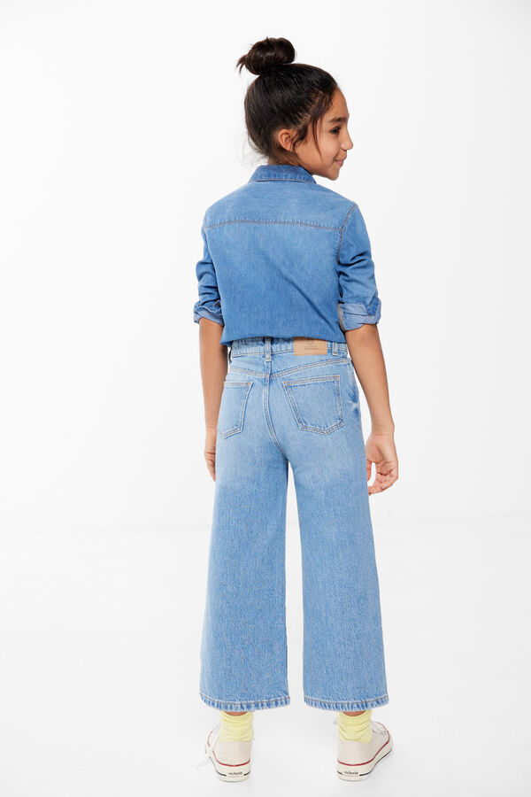 Springfield Kids Cal&ccedil;as denim culotte menina azul