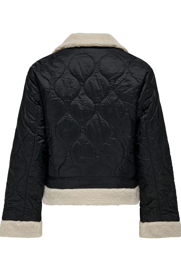 Only Chaqueta aviador con borrego negro