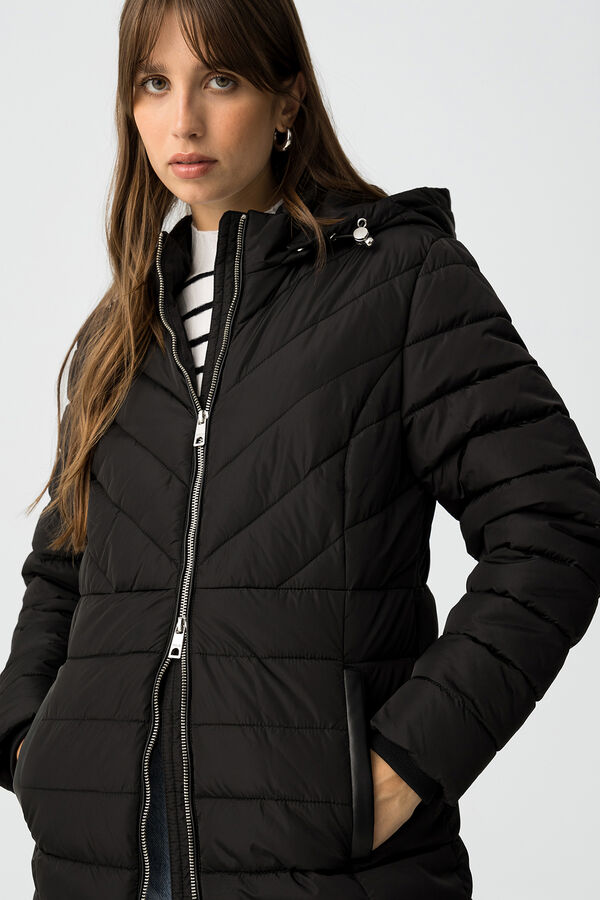 Tiffosi Casaco acolchoada com capuz remov&iacute;vel preto