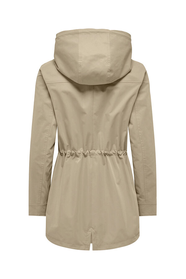 Only Parka corta con capucha marr&oacute;n