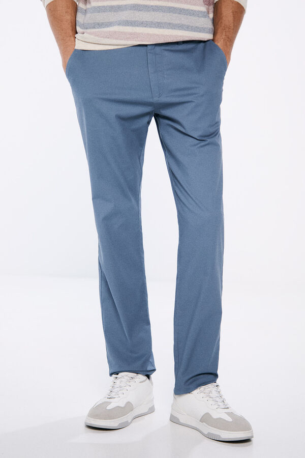 Springfield Pantal&oacute;n chino microestampado slim fit azul