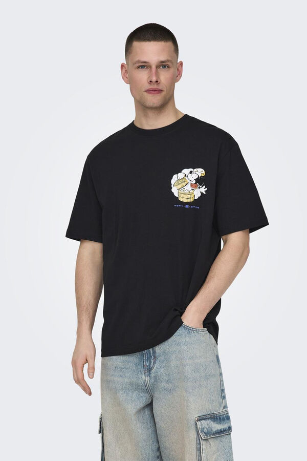 Only & Sons Camiseta disney mickey negro