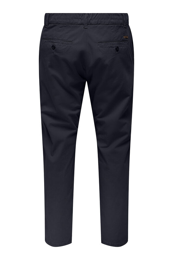 Only & Sons Pantalón de hombre regular fit con cierre de botón y cremallera azul