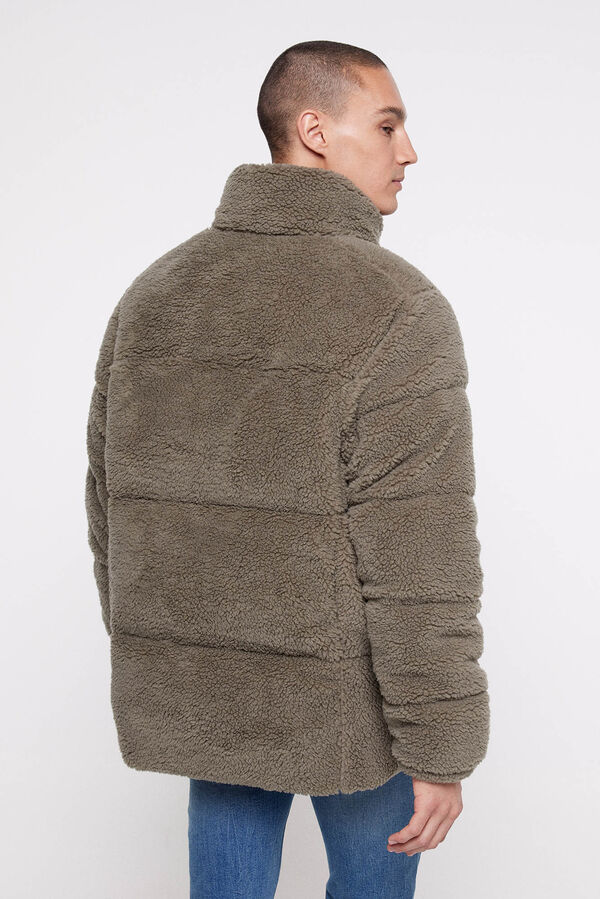 Columbia Chaqueta acolchada de forro polar sherpa Columbia Puffect&trade; para hombre kaki