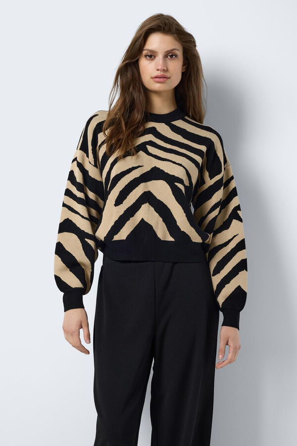 Noisy May Jersey en punto de jacquard negro