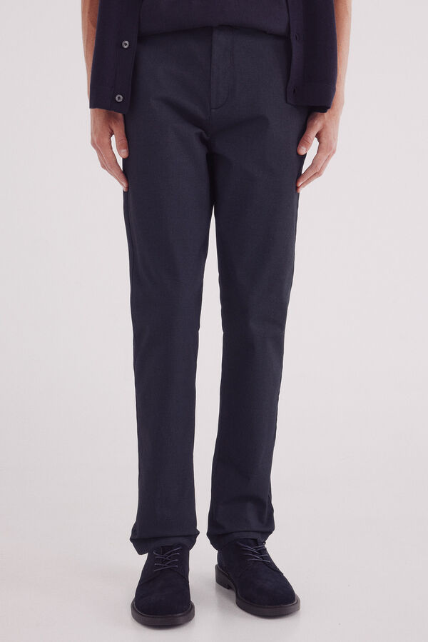 Springfield Pantal&oacute;n chino microestampado slim fit azul